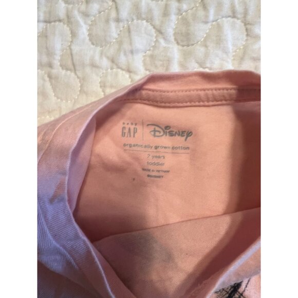 Disney Baby GAP Organic Cotton Girls Size 2 Minnie Mouse Tee Shirt Excellent ver - Picture 3 of 3